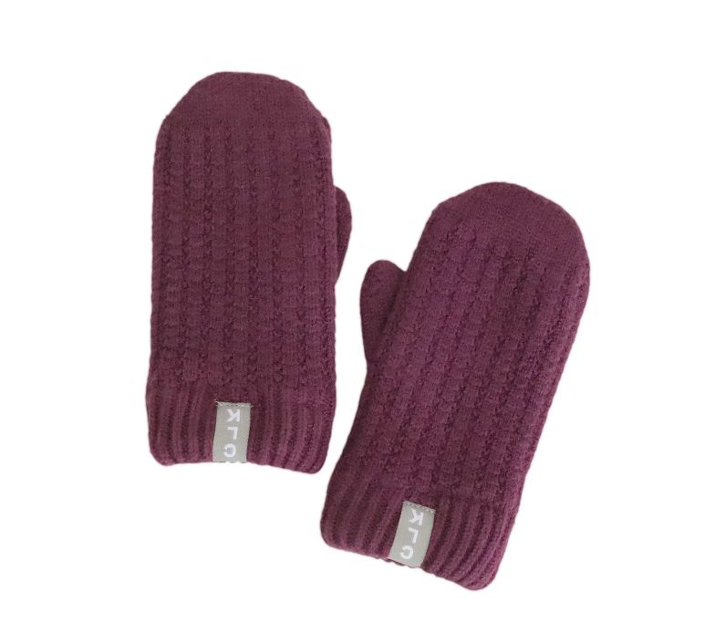 Calikids - Soft Touch Knit Mitten, Colour: Eggplant, Size: Infant (9-24 Months)