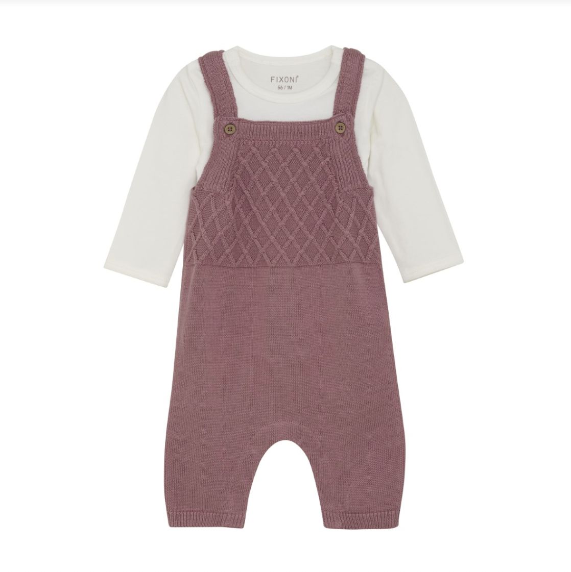 Fixoni - Knit Romper w/ Body Suit, Colour: Mauve, Size: Newborn