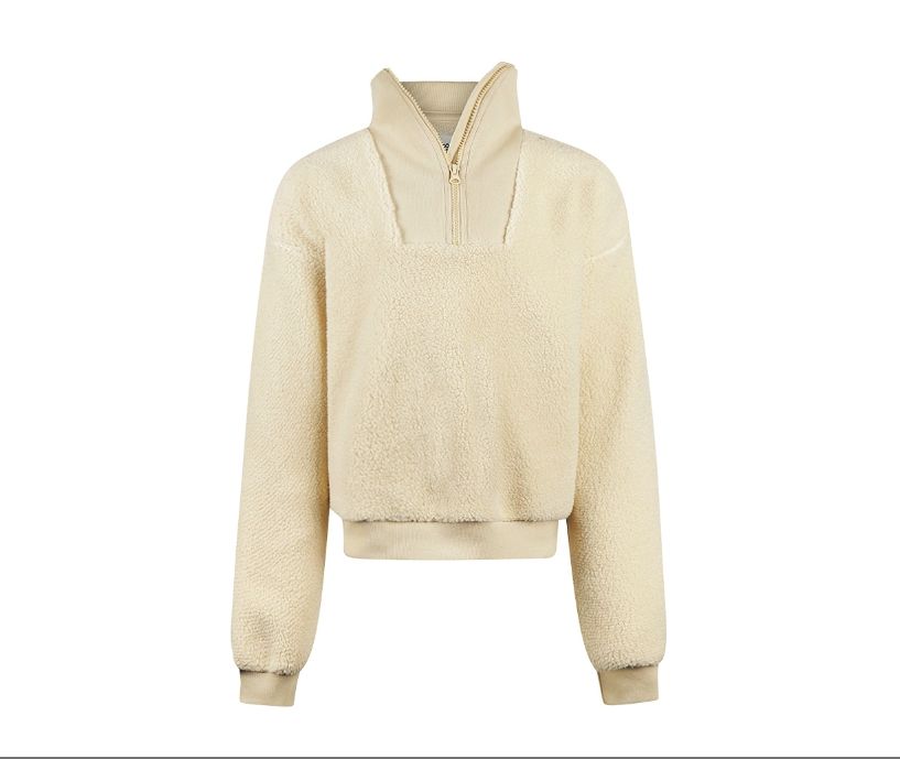 No Way Monday - Dropped Shoulder Beige Teddy, Size: 2