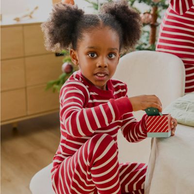 Petit Lem - Family Matching - Red Striped Thermal - Christmas PJs