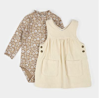 Petit Lem - Overall Corduroy Dress Set