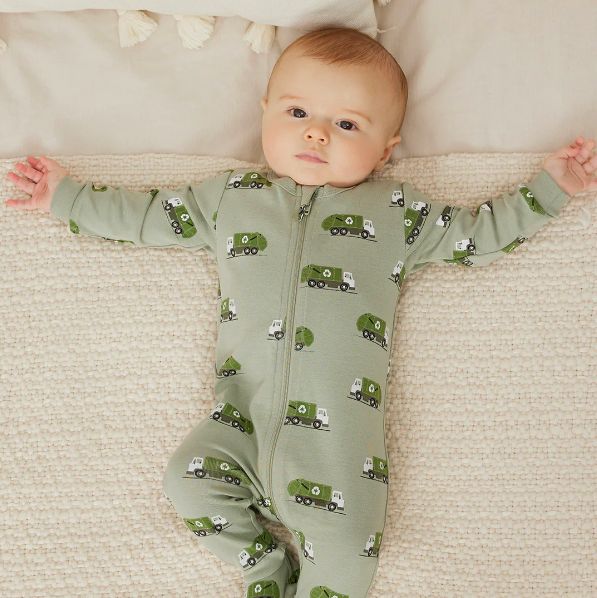 Petit Lem - Recycling Truck PJs, Item: Footed Sleeper, Size: Newborn