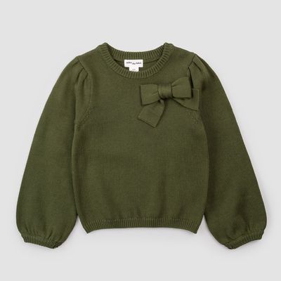 Miles the Label - Knit Winter Moss Bow Sweater
