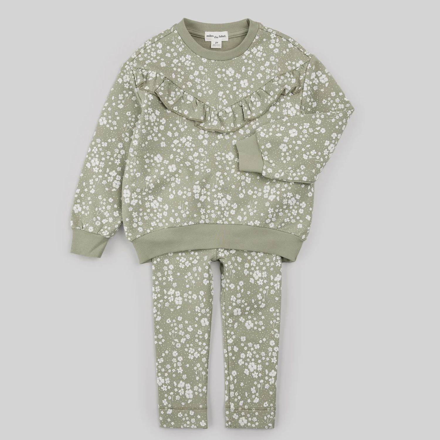 Miles the Label - Floral Print Sage Set, Size: 3 Months
