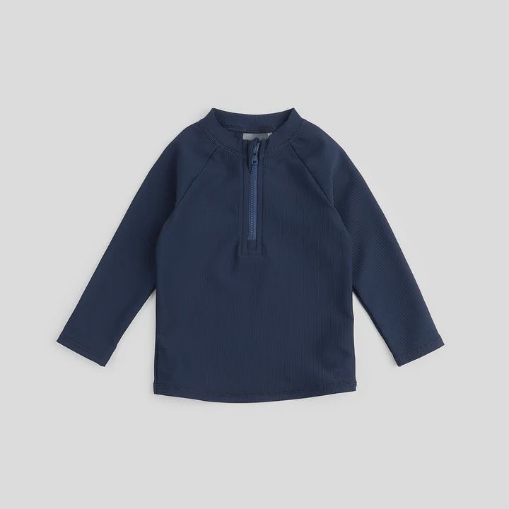 Petit Lem - Long Sleeve Ribbed Rashguard (family matching), Colour: Navy Blue, Size: 2T