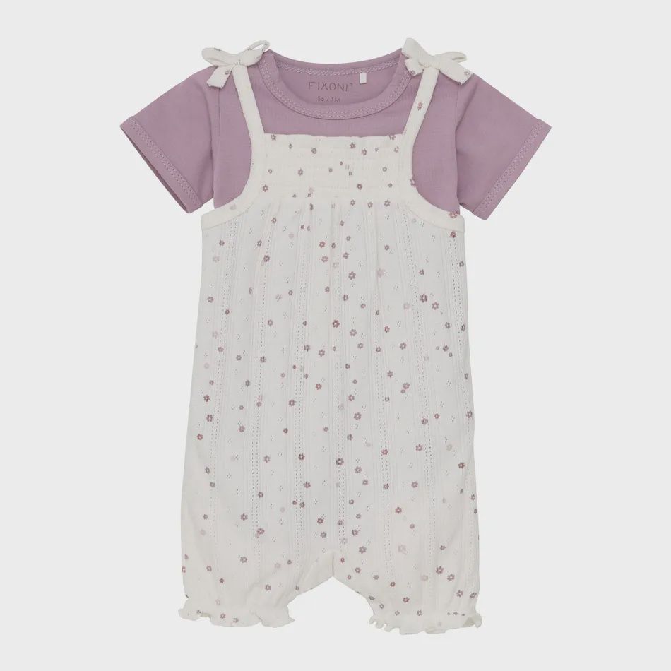 Fixoni - Bodysuit &amp; Shortie Romper, Colour: Lavender, Size: 1 Month