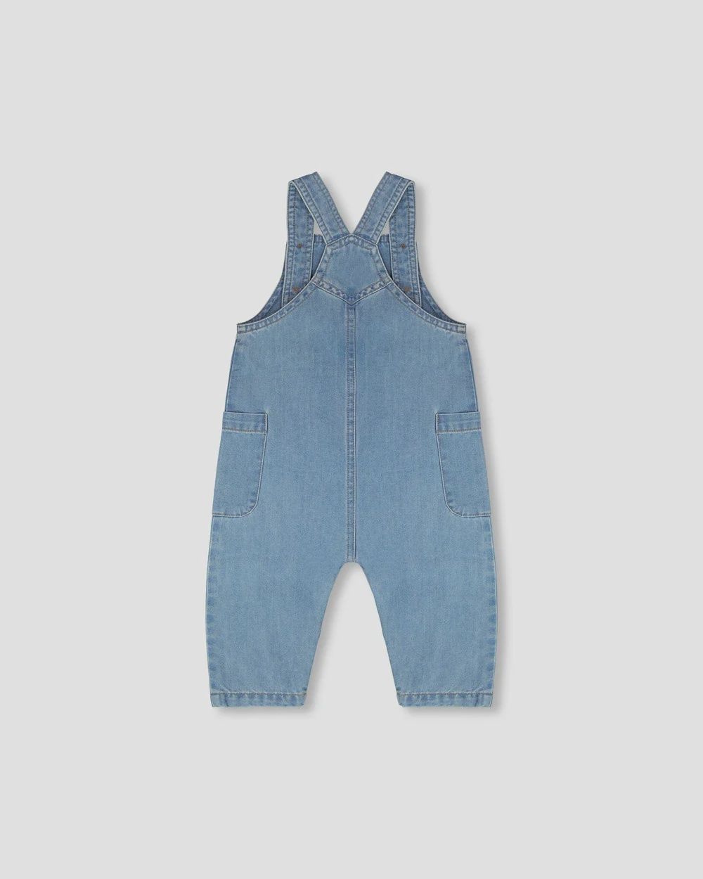 Deux Par Deux - Chambray Overalls, Size: 3 Months