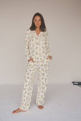 Bambi &amp; Birdie - Ladies Olive Branch Collared PJ Set