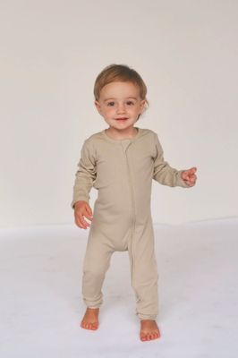 Bambi & Birdie - Ribbed Khaki Green Zipper Sleeper