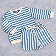 Brunette the Label - Kids Striped Crew &amp; Shorts Set