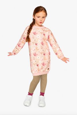 Deux Par Deux - French Terry Dress with Jacquard Leggings