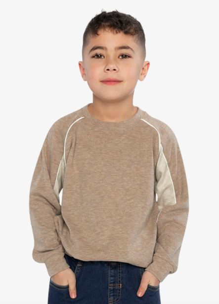 Deux Par Deux - Taupe Brushed Jersey Sweater