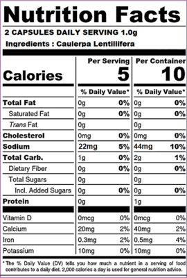 Nutrition of the Sea Capsule 750 mg Pouch of 60&#39;s