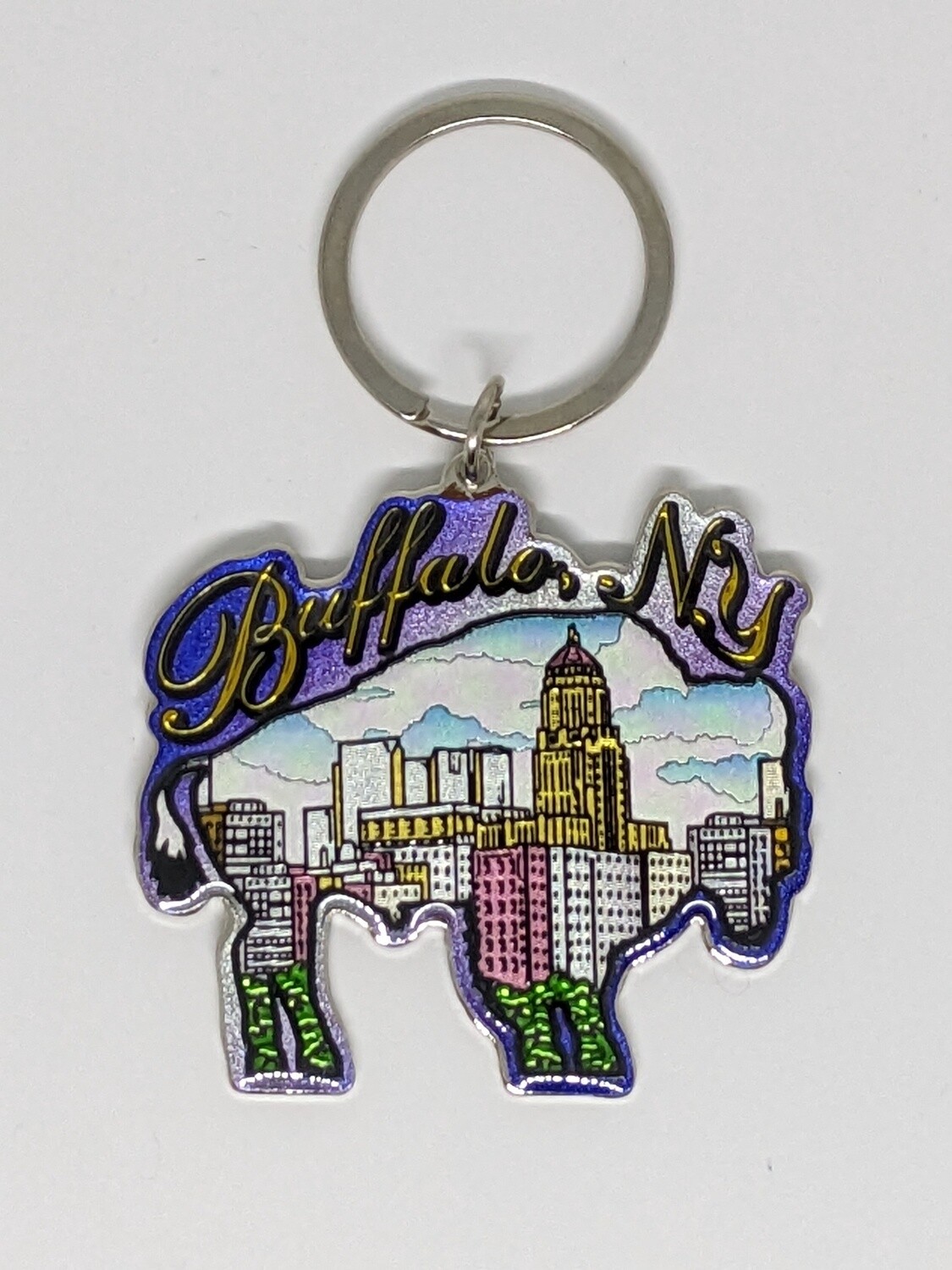 Foil Bison Shaped Keychain