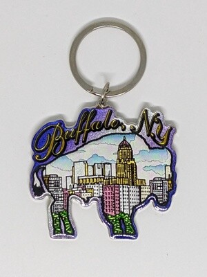 Foil Bison Shaped Keychain