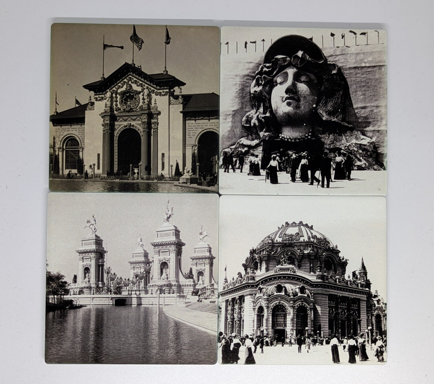Pan-Am Exposition Black &amp; White Coasters