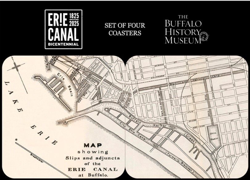 Erie Canal 1905 Map Coaster Set