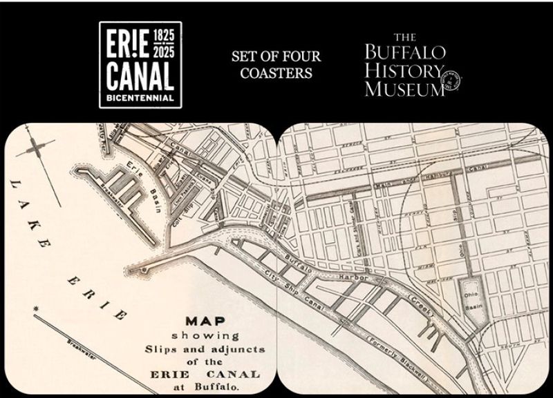 Erie Canal 1905 Map Coaster Set