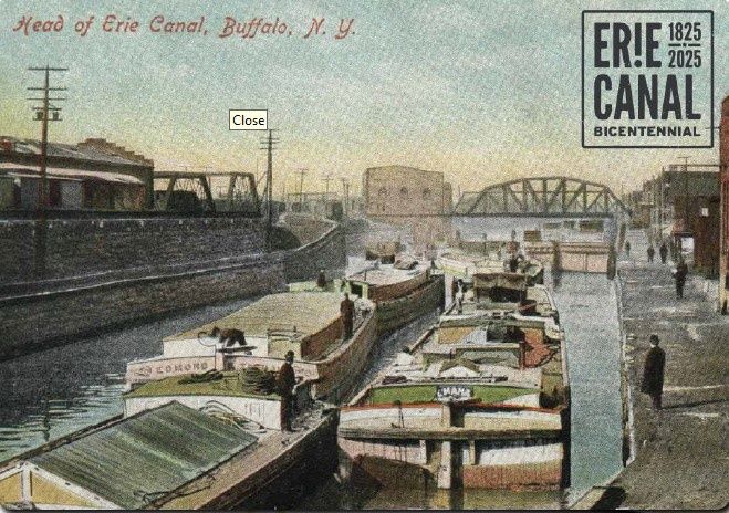Erie Canal Wooden Postcard