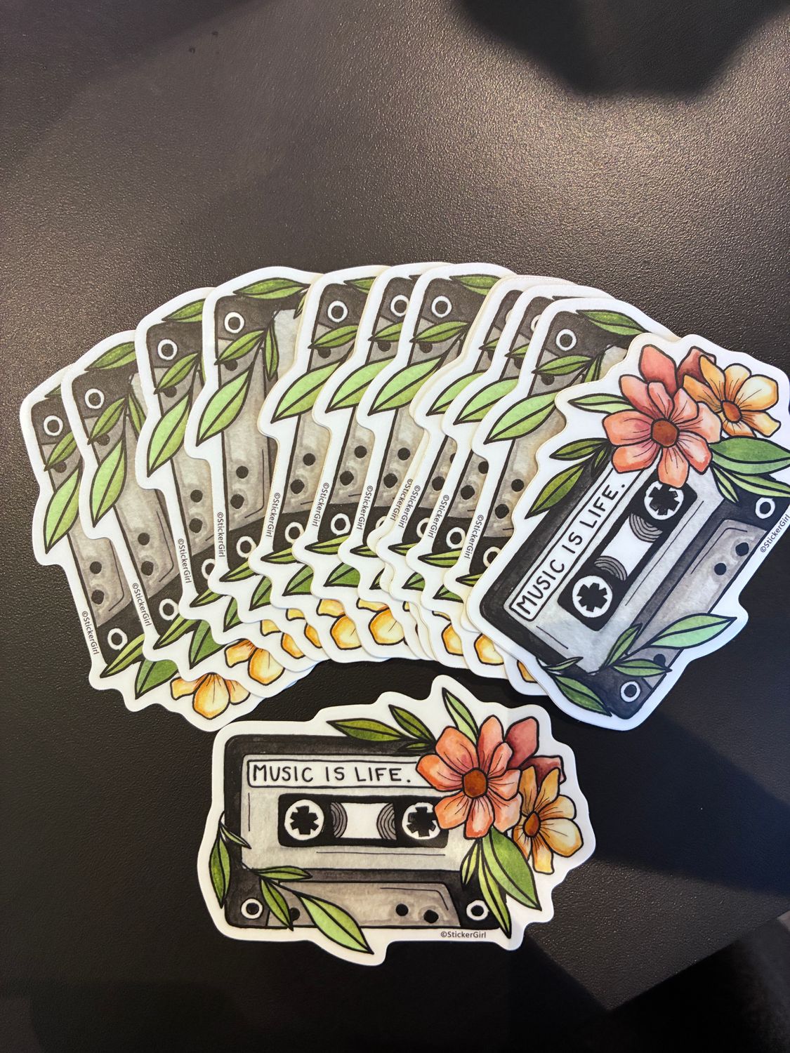 Music is Life Cassette Sticker