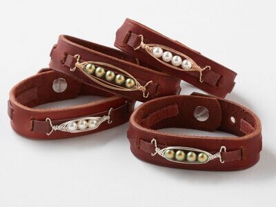 Leather Cuff - Pea Pod Edition