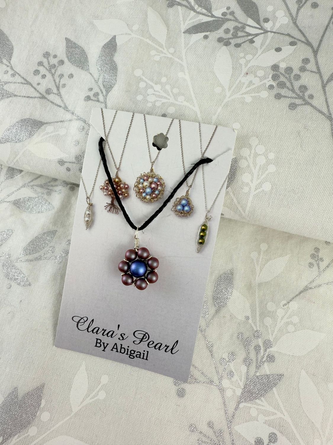 Iridescent Red Flower Necklace