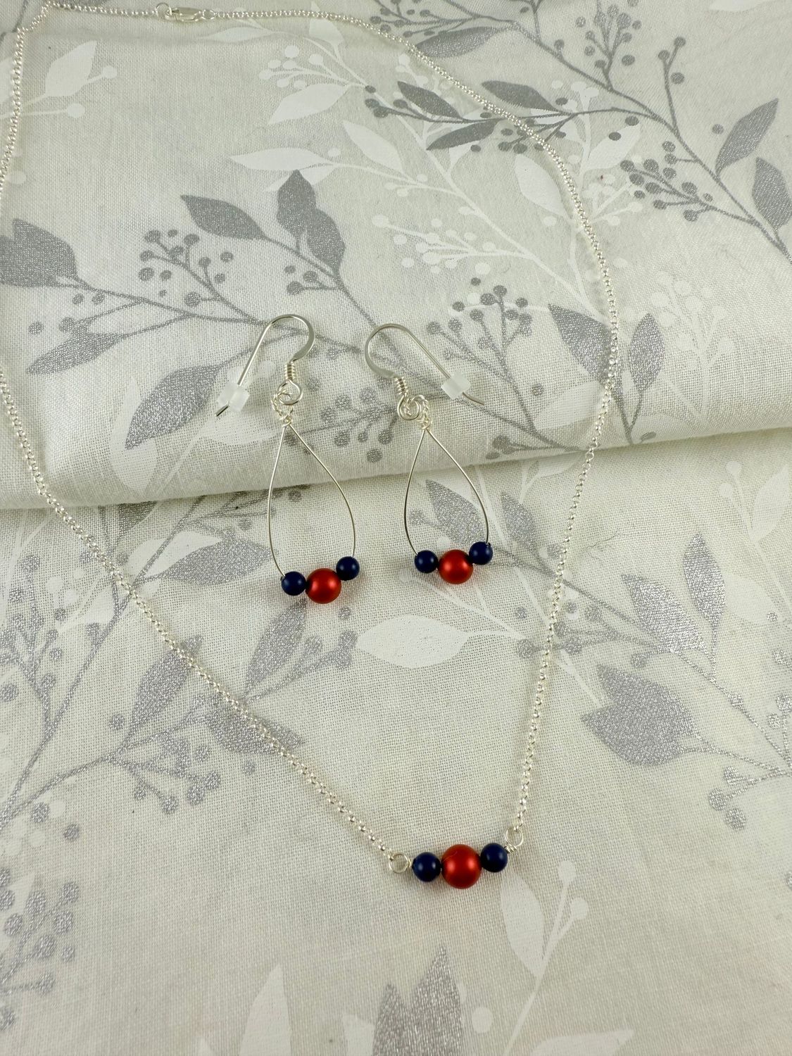 Tri-Pearl Set - Blue/Red