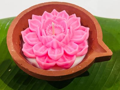 Pink Lotus Diya