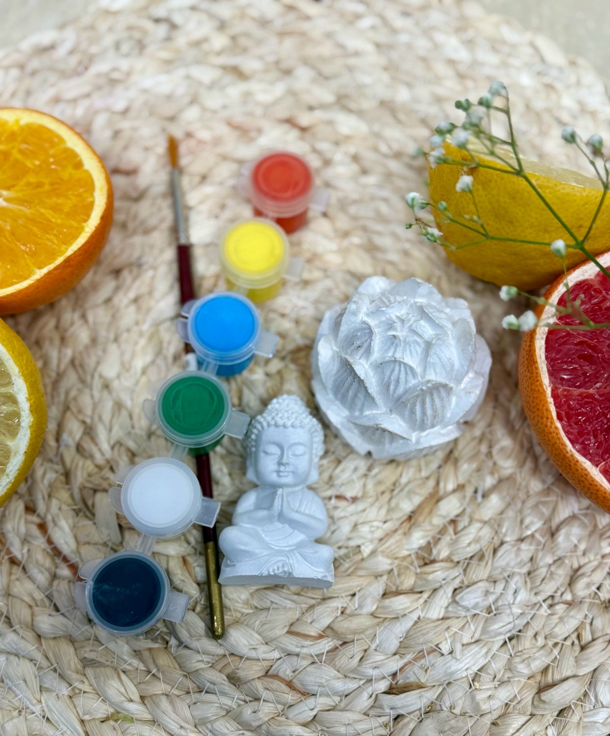White Lotus and Buddha paint set for Kids