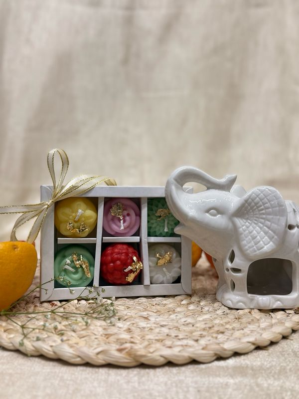 Selection of Mithai Candles and Elephant Wax Melt Burner