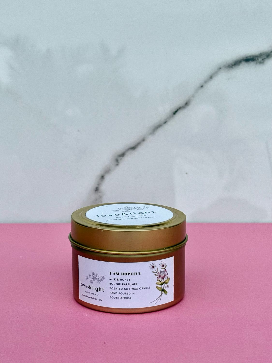 Fragranced Soy Candle In Gold Tin in Milk &amp; Honey