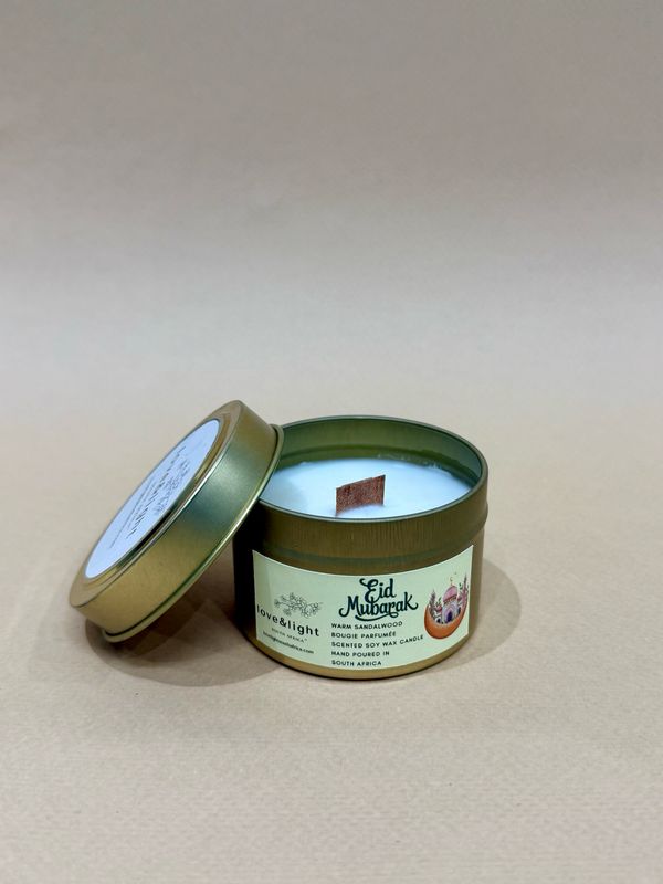 Eid Gold Tin Soy Candle - Sandalwood