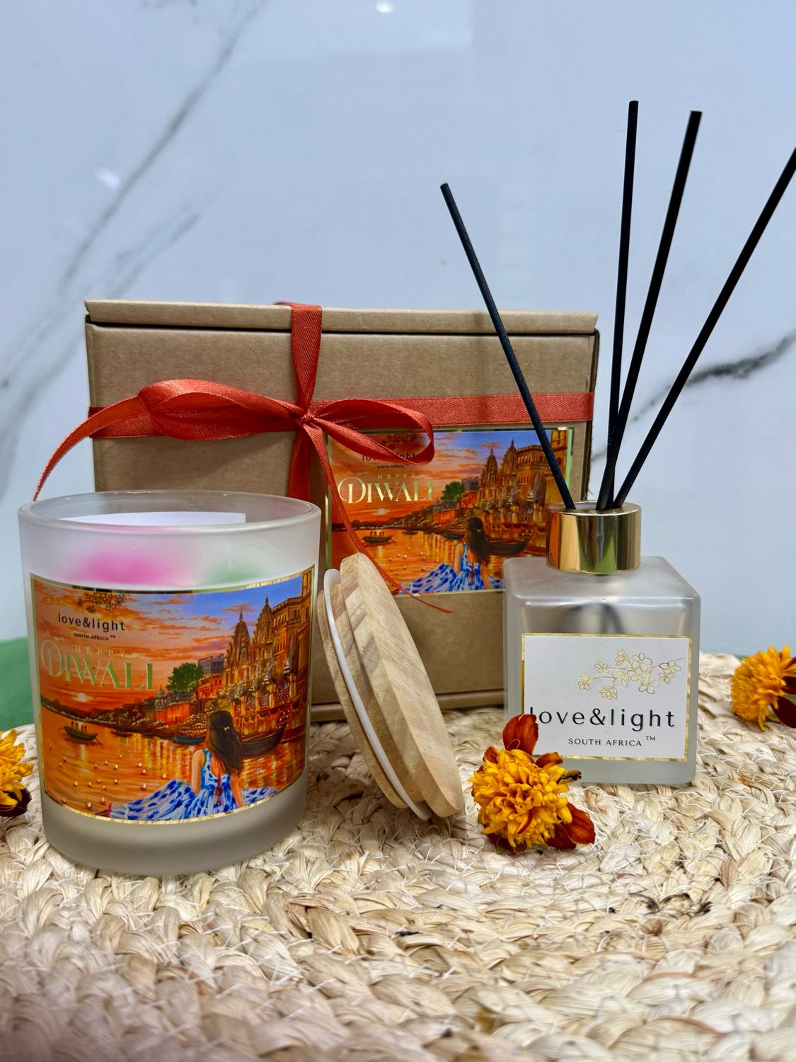 Diwali Soy Candle and Diffuser Gift Set