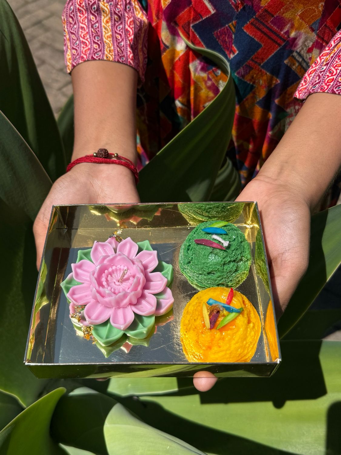 Diwali Pink lotus floating candle &amp; Sweetmeat Candles