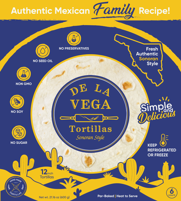 12 inch Fresh Flour Tortillas ~ Sonoran Style