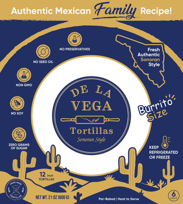 Fresh Flour Tortillas- 12 inch Burrito Size
