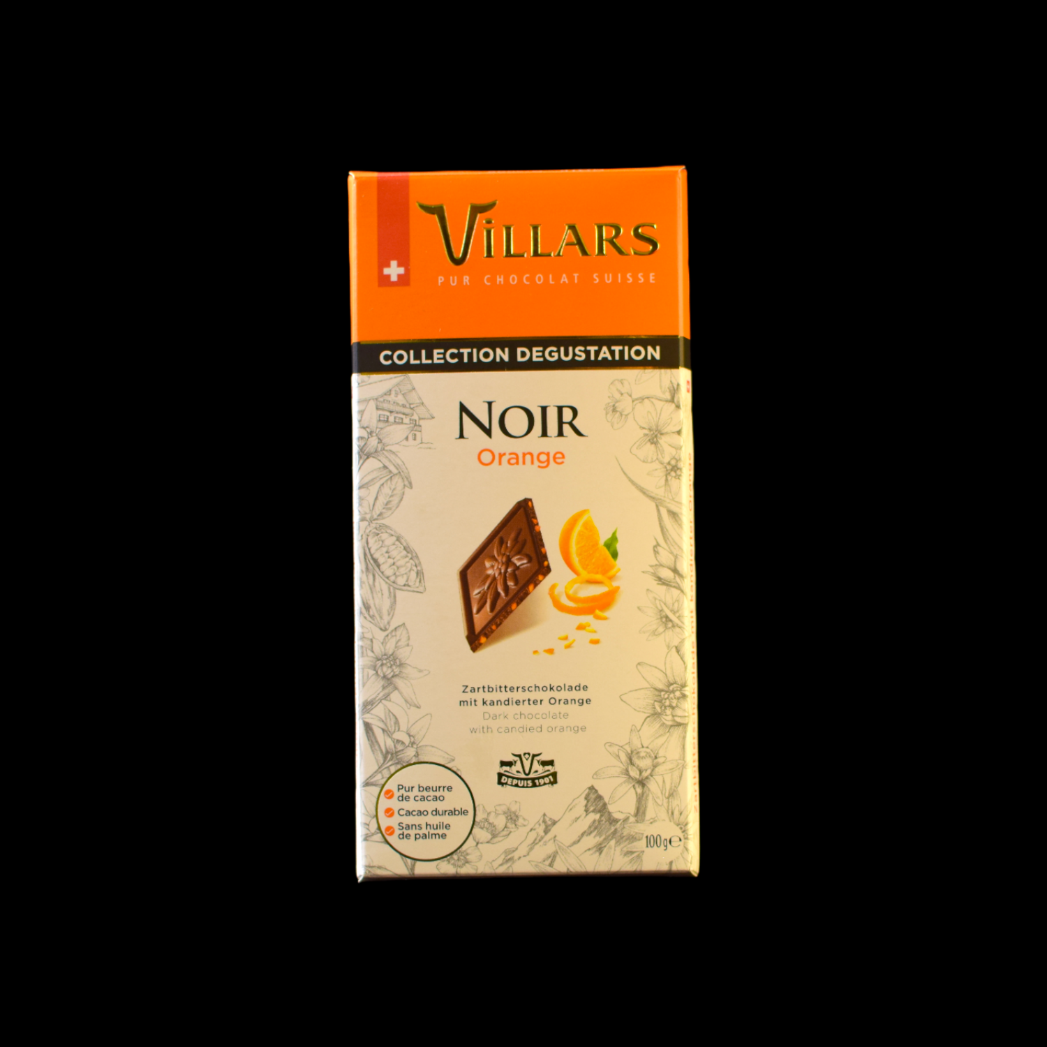 Villars Zartbitterschokolade mit kandierter Orange
