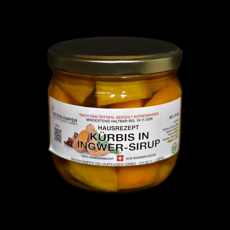 Kürbis in Ingwer-Sirup