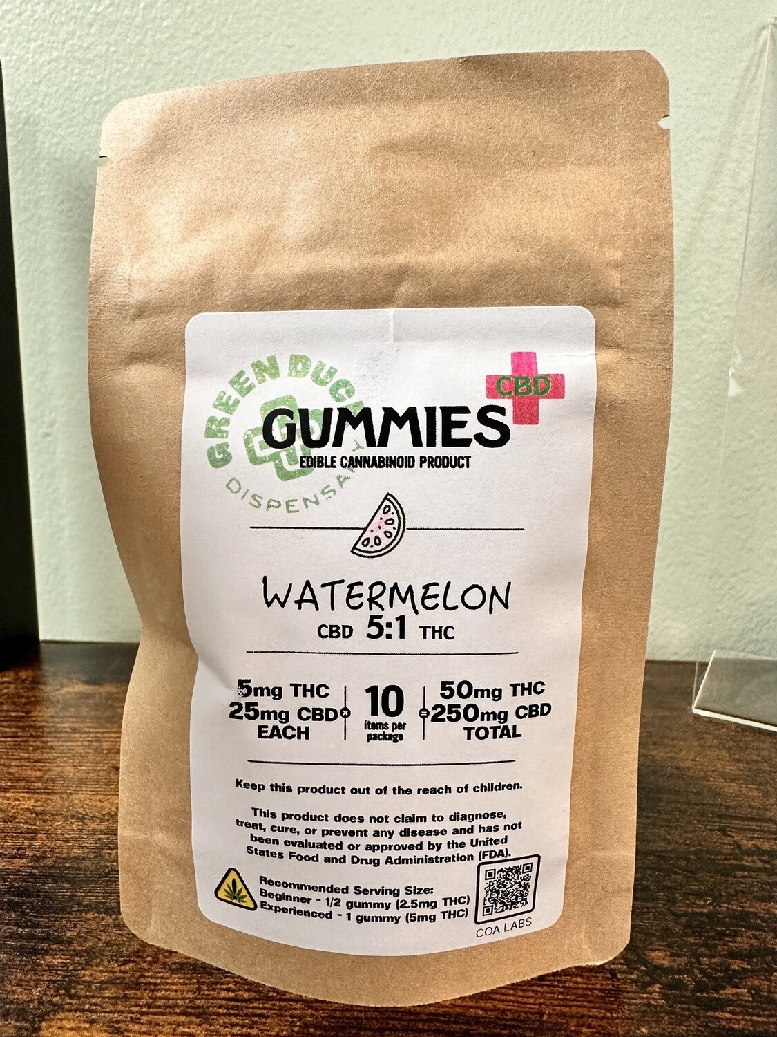 Green Duck Gummies+ - 5:1 Watermelon w/25mg CBD
