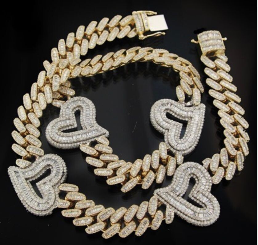 Heart Cuban Choker Necklace