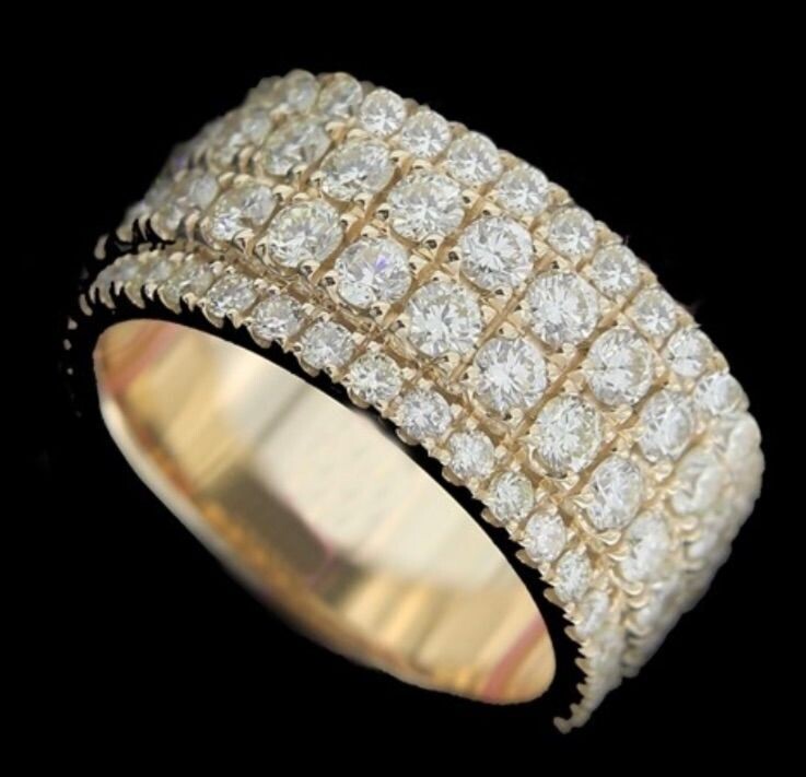 4 Row Diamond Band Ring