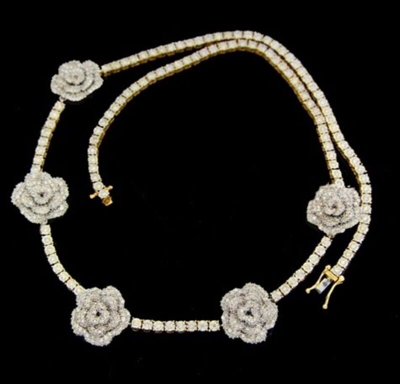 Diamond Rose Tennis Necklace