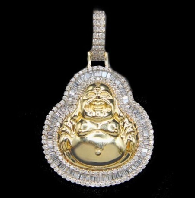 Baguette Buddha Diamond Pendant