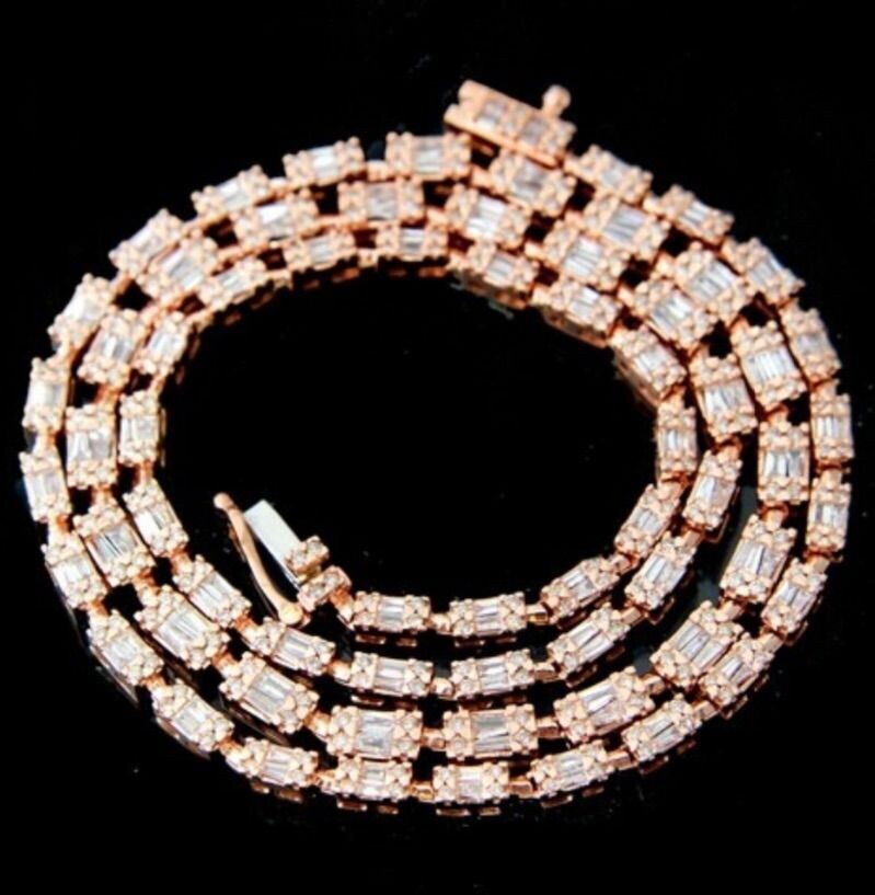 BAGUETTE DIAMOND LINK CHAIN