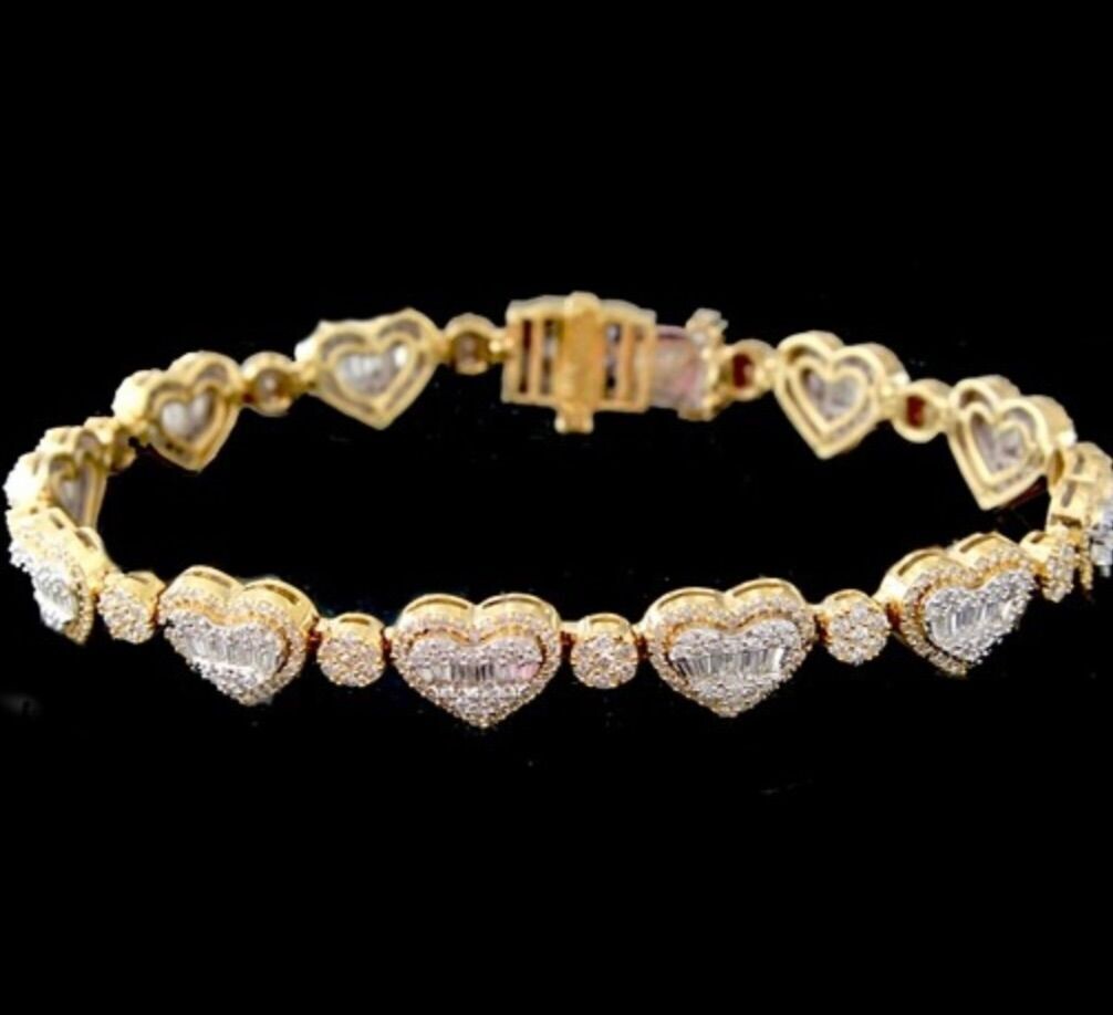 HEART DIAMONDS LINK BRACELET