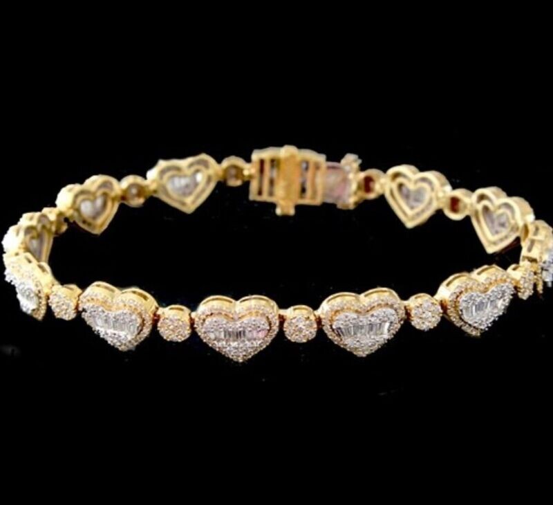 HEART DIAMONDS LINK BRACELET