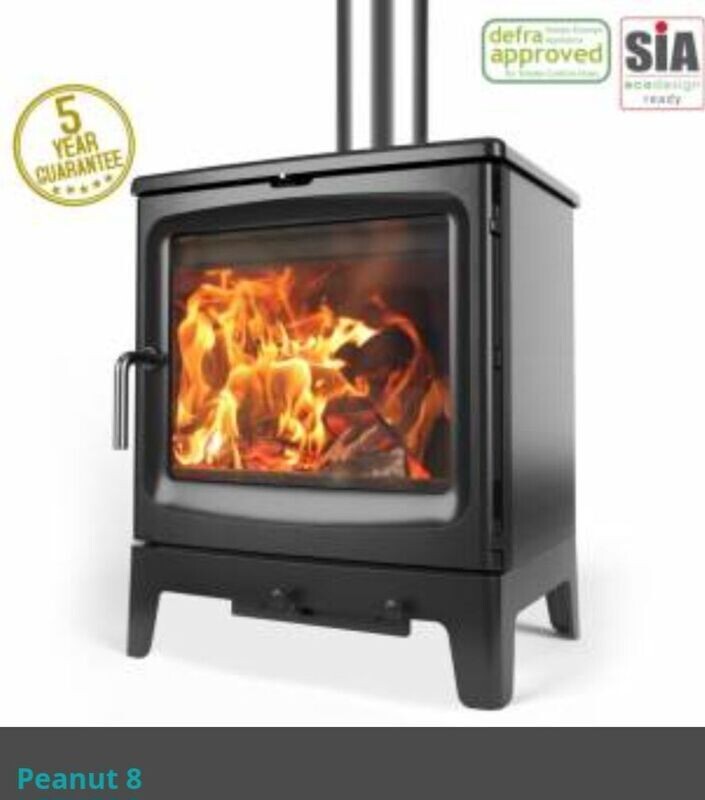 Saltfire Peanut Peanut 8 W/B Defra Stove & Installers Package