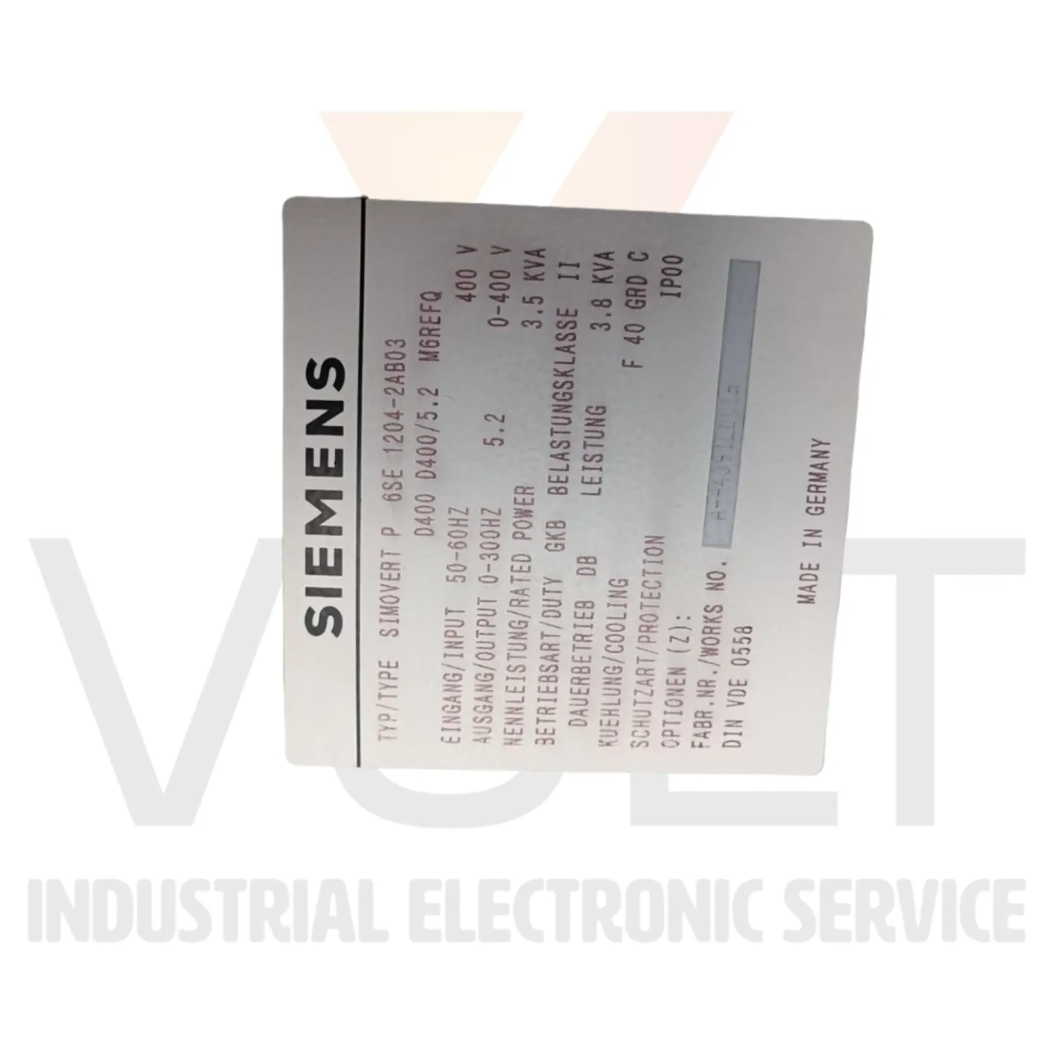 Siemens 6SE1204-2AB03 Simovert