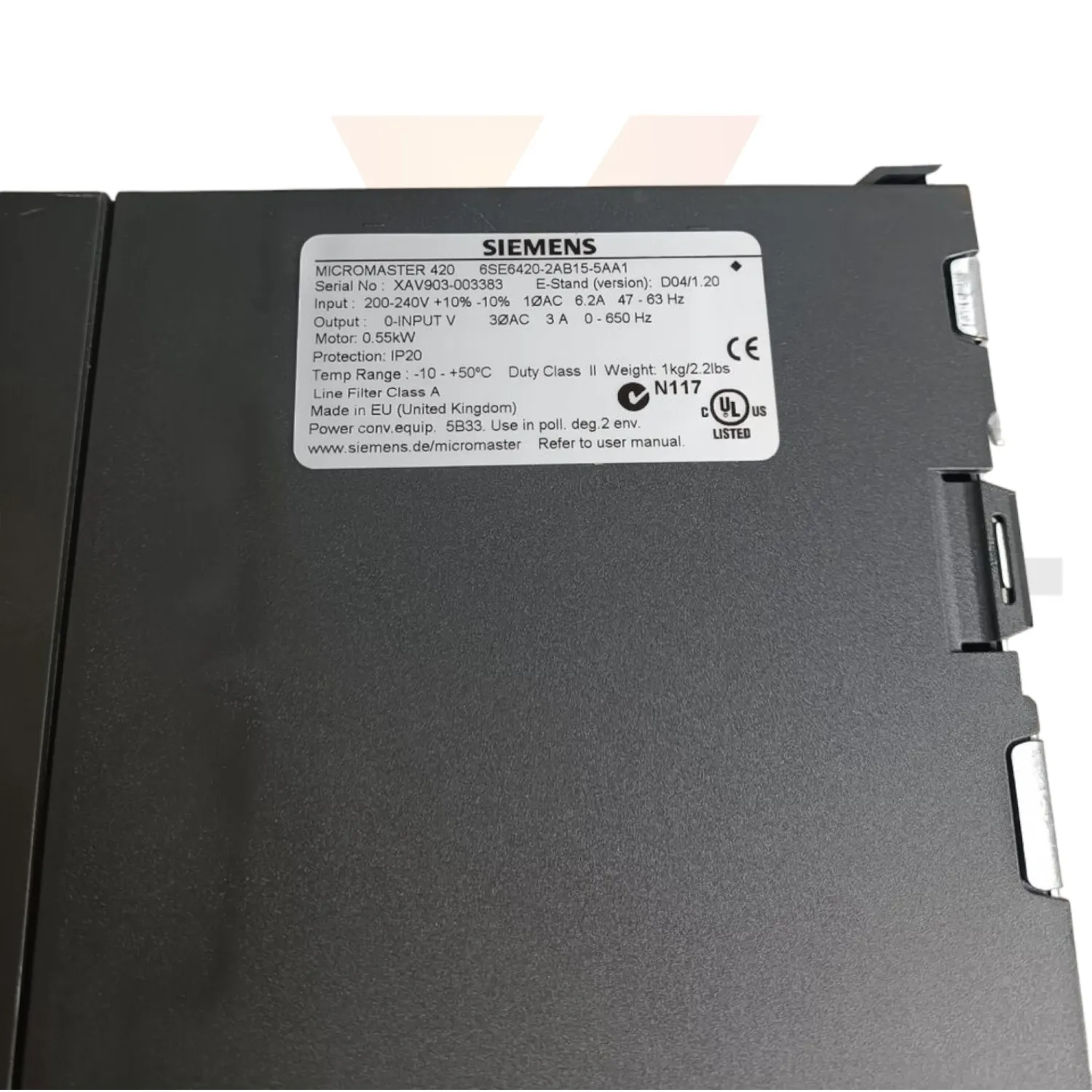 Siemens 6SE6420-2AB15-5AA1 + 6SE6400-1PB00-0AA0 Refurbished