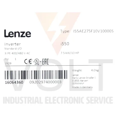 Lenze I55AE275F10V10000S i550 Refurbished